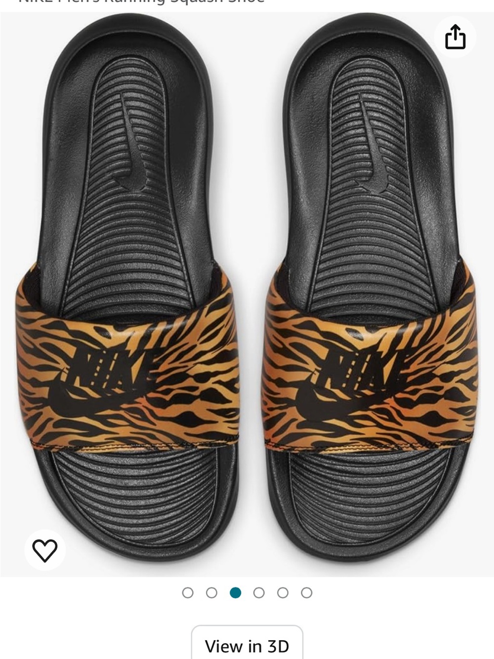 NWT Nike Women’s Black & Brown Tiger Slide Sandals Sz. 7